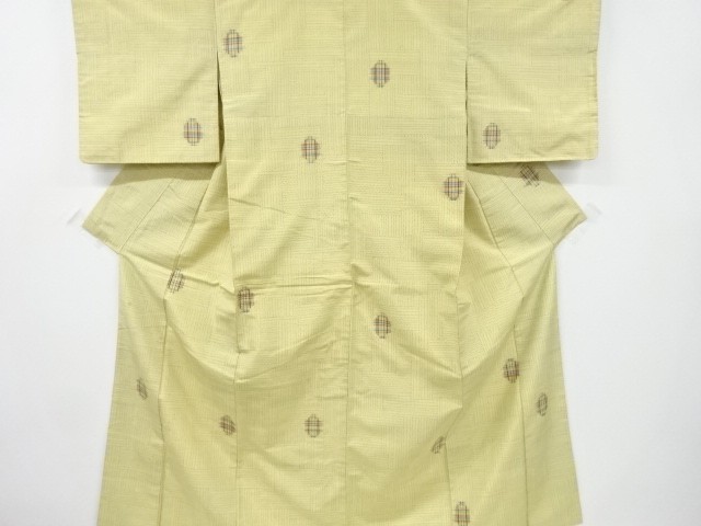 JAPANESE KIMONO / ANTIQUE KIMONO / SILK / TSUMUGI / WOVEN ROUND